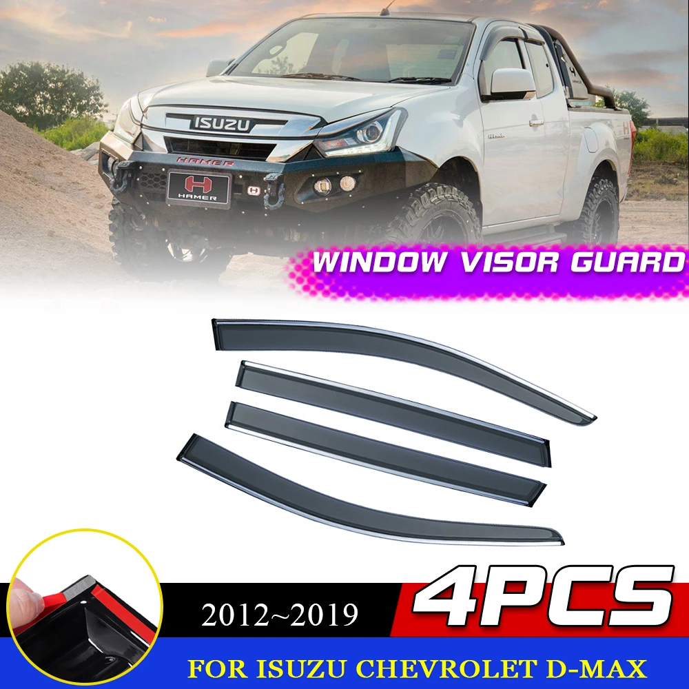 

Windows Visor for ISUZU Chevrolet D-Max KB RT50 RT85 2012~2019 Vent Door Awnings Sun Rain Eyebrow Smoke Deflector Accessories