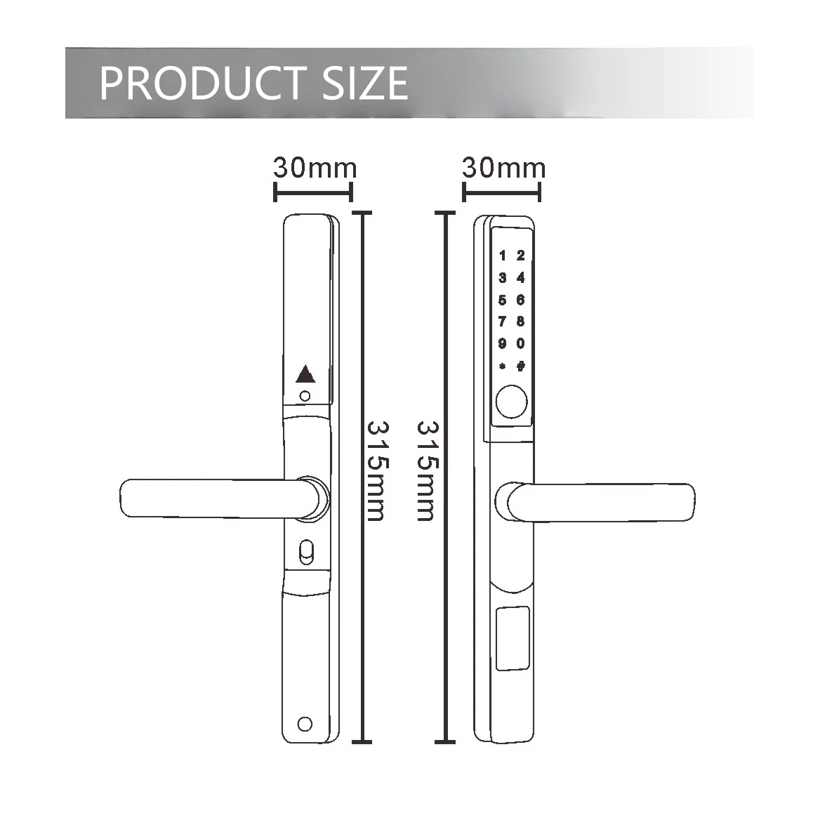 Smart Door Lock For Narrow Doors Outdoor Waterproof Aluminum Alloy Push-pull Door Lock With Fingerprint Card And Password Key