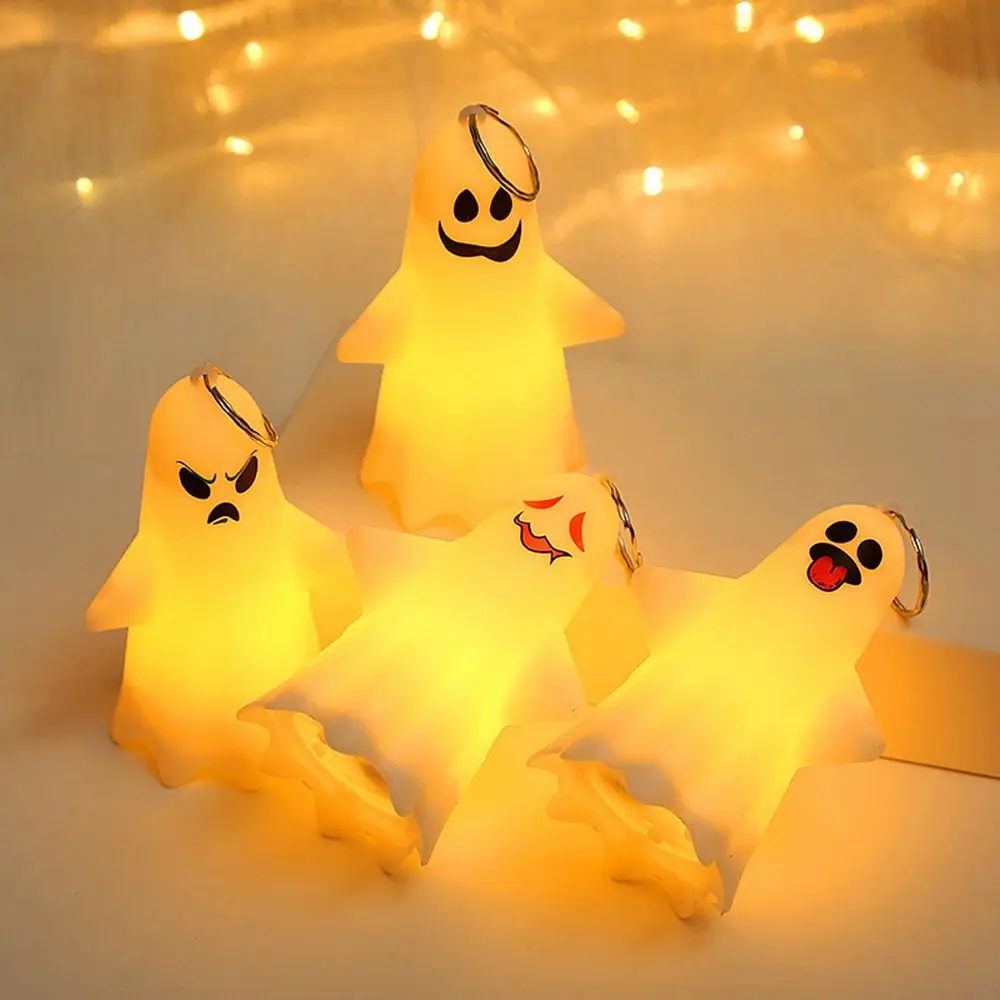 Halloween Decorations Ghost Pendant Light Children's Portable Jack-o-lantern Little Ghost Head Doll Led Night Light Party Props