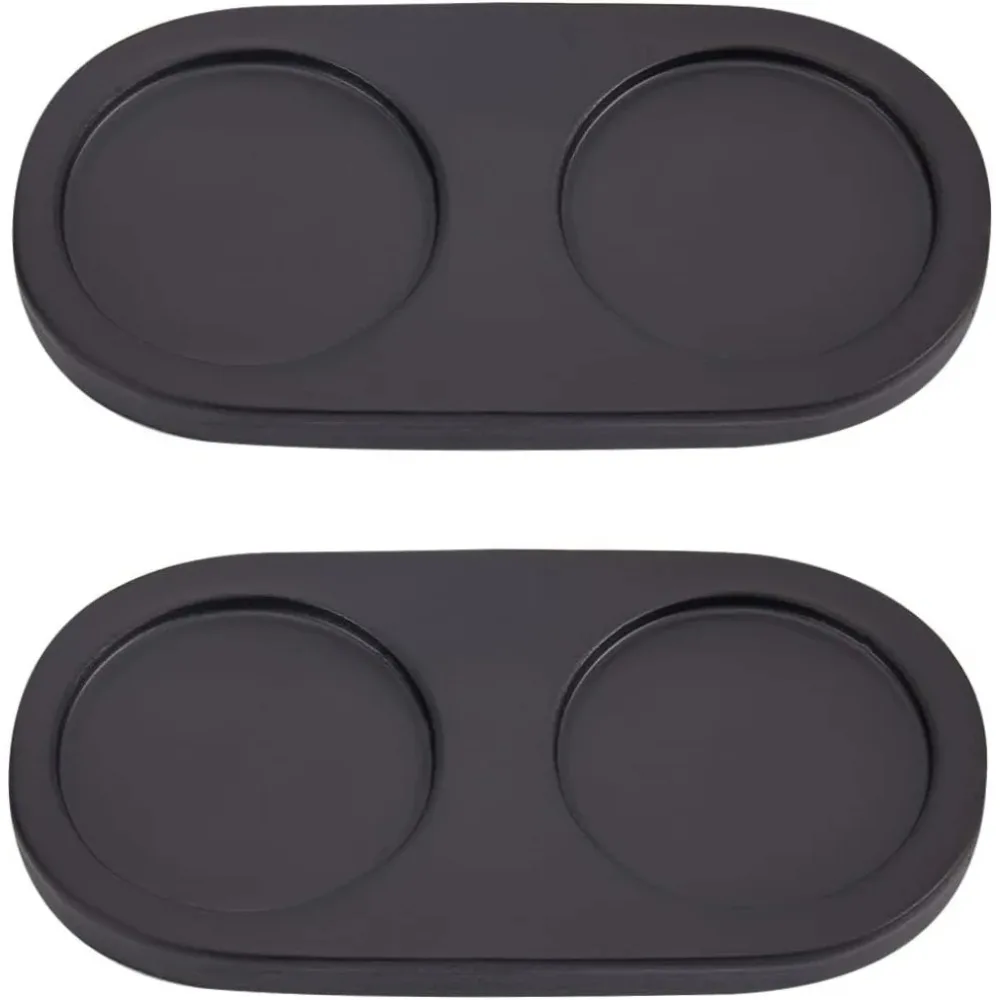 

2Pcs Salt and Pepper Mill Tray Wooden Pepper Grinder Rest Holder Dining Table Protector Shakers Salt Accessories for 2 Mills