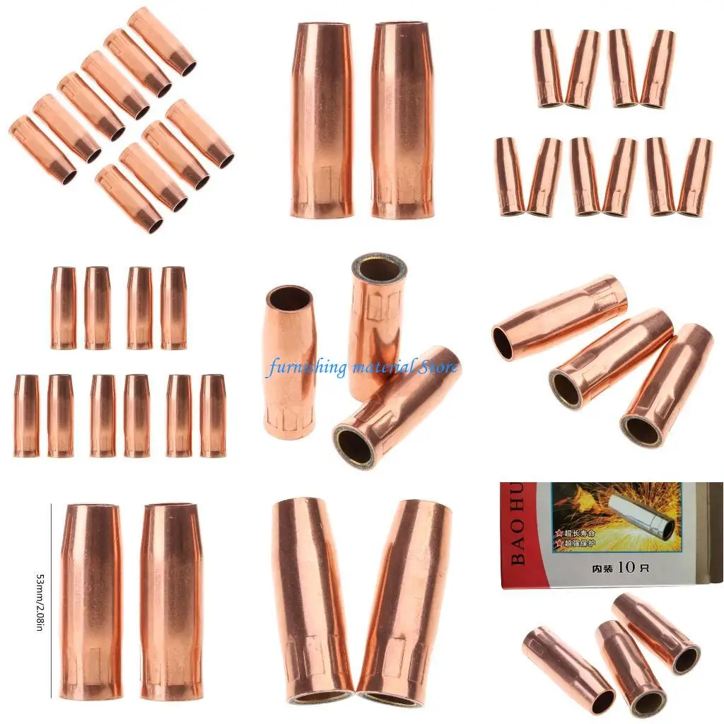 Y5GD 10 قطع فوهة غاز على الطراز الأوروبي طرف لحام MIG مناسب لتطبيقات اللحام القوسي الثانية الدقيقة للمكتب المنزلي