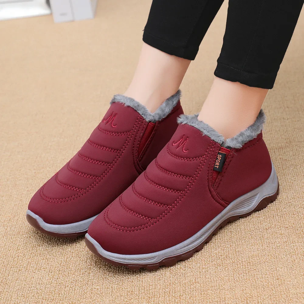 سميكة الصوف الشتاء الثلوج أحذية الرجال النساء أحذية قطنية مريحة المضادة للانزلاق الدافئة أحذية بوت قصيرة لمنتصف العمر وكبار السن #3