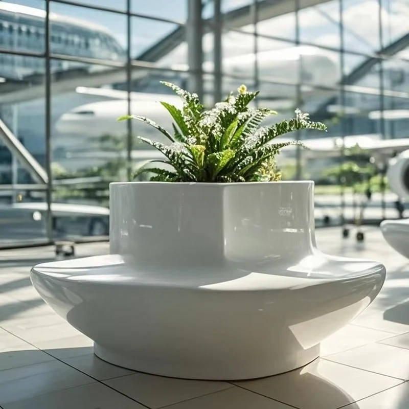 Hot-Selling Indoor/Outdoor Fiberglass Leisure Chair Creative Flower Pond Stool Tree Pond Seat Hotels Hospitals Parks