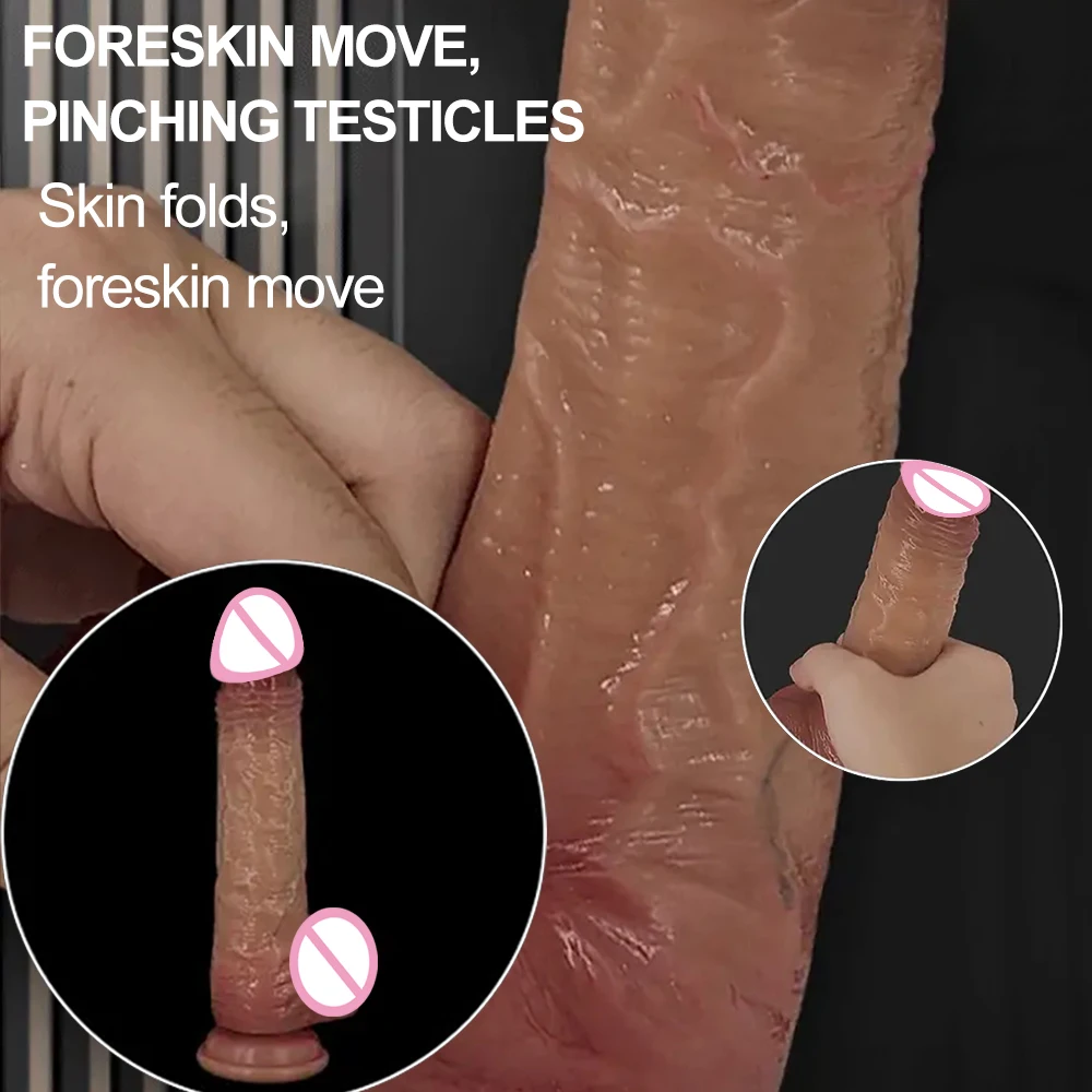 واقعية دسار انزلاق القلفة كبير القضيب شفط كأس قضبان اصطناعية الإناث الاستمناء وهمية ديك الكبار الشرج للنساء Gode الجنس لعب