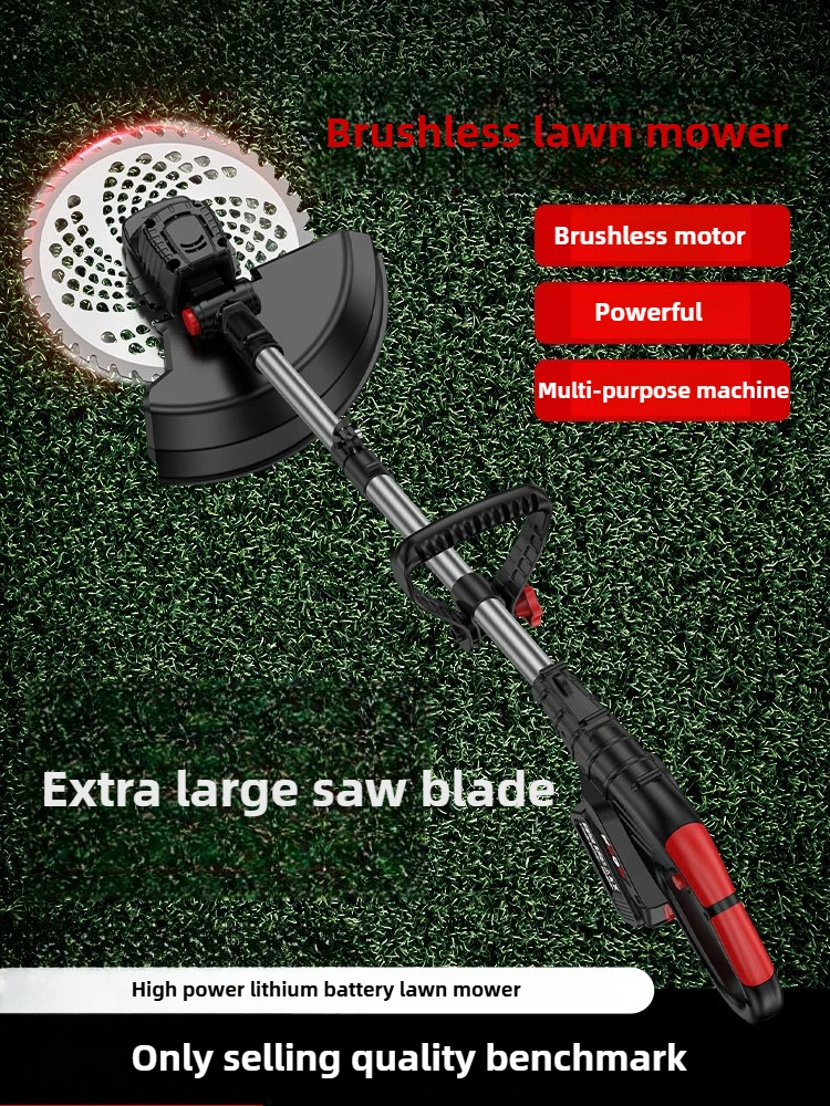 

Brushless Electric Lawn Mower Small Household Cordless Lithium Battery Rechargeable High Power Lawn Trimmer