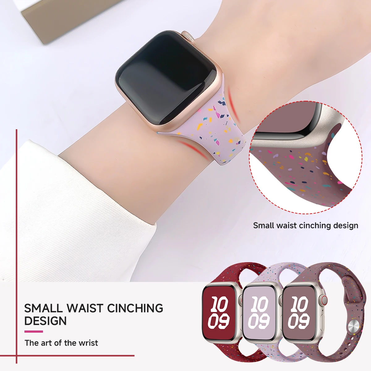 Sport-Silikonarmband für Apple Watch 40 41mm 45mm 44 38 49 Atmungsaktives Armband für iWatch Series 11 10 9 8 7 6 5 3 SE Ultra – Detail 8