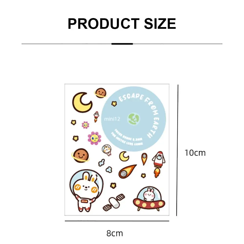 สติกเกอร์ติดกล้อง DIY อเนกประสงค์สติกเกอร์ติดกล้องลายการ์ตูนน่ารักรูปลอก PVC สร้างสรรค์อัลบั้มตกแต่งสำหรับ Fujifilm Instax Mini 12