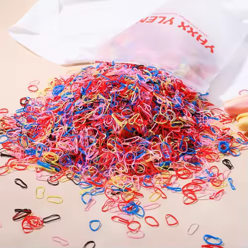 500/1000 Baby Girls Colourful Disposable Rubber Band Hair Ties Headband Toddler Ponytail Holder Bands  Babe Hair Accessories - Image 22