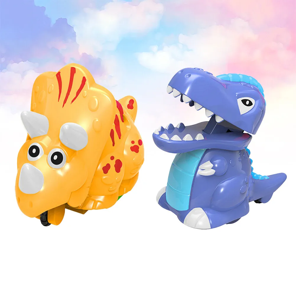 

4Pcs Dinosaur Pull-Back Vehicle Cartoon Design Safe Durable Inertial Friction Powered Early Educational Children Car Gift