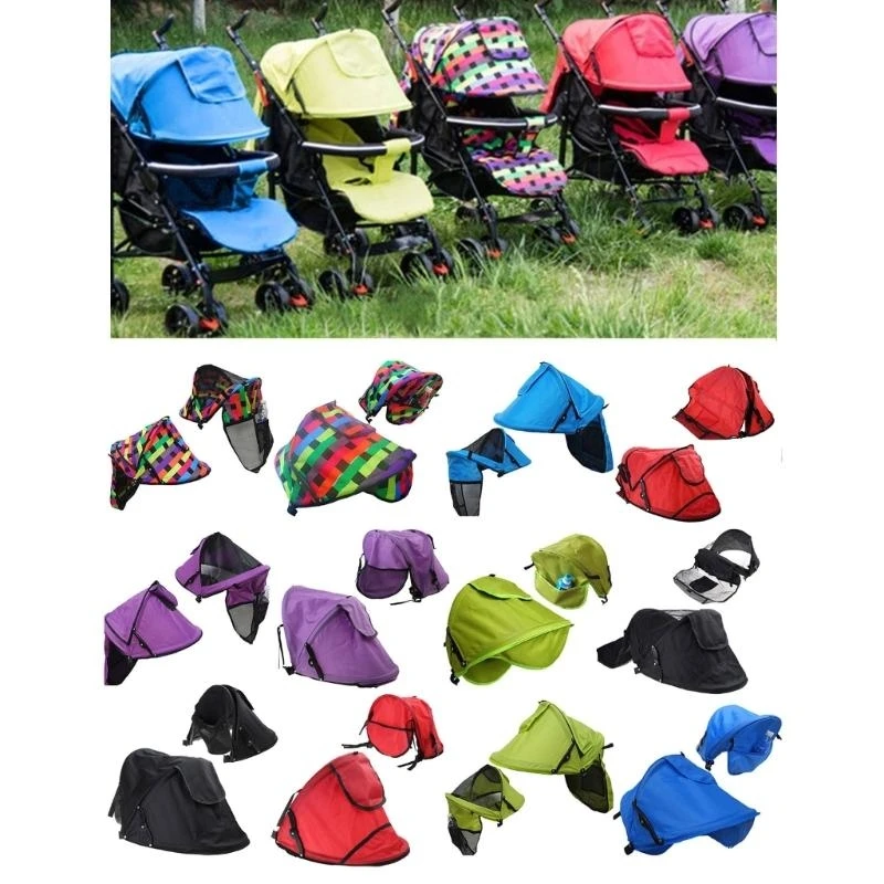 

M76C Pram Sunshades Cover Universal Baby Strollers Rain Cover Rip-stop Pushchair Carriage Windproof Awning Strollers Accessories