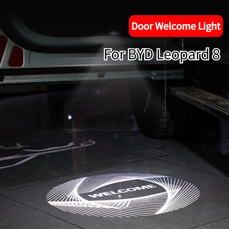 For BYD Leopard 8 5 2024-2025 LED Door Welcome Light Decorative Warning Ambient Laser Illumination Lamp Car Exterior Accessories