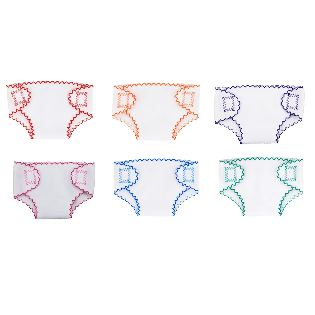 

6 Pcs Cloth Diapers Dolls Girls Baby Clothes Mini Reusable Reborn Boy Nappies Kids DIY Toy Supply