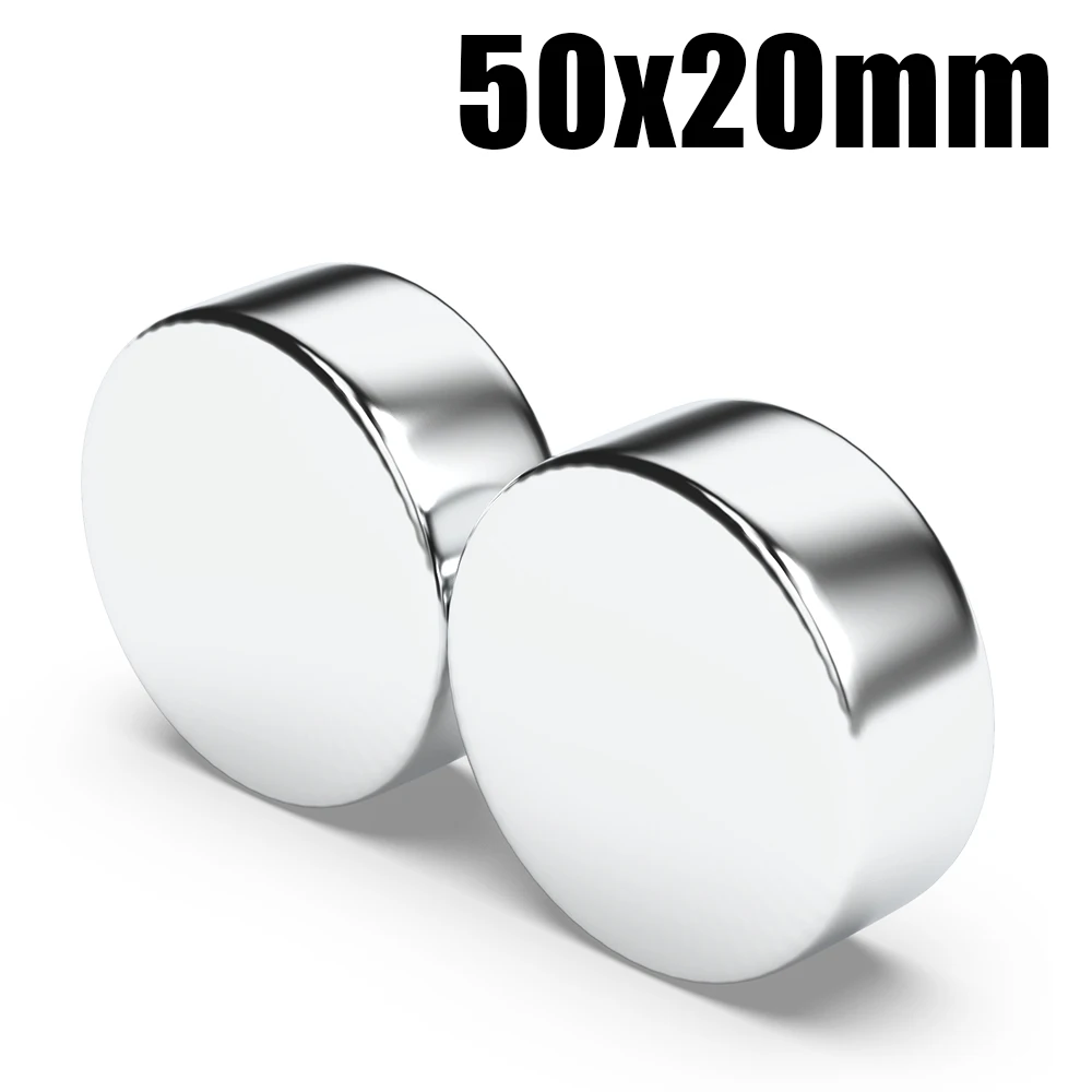 1Pcs Super Powerful Strong 50x20 N52 Magnet 50mmX20mm Round Strong Search Magnet Neodymium Magnet Rare Earth Permanent 50*20