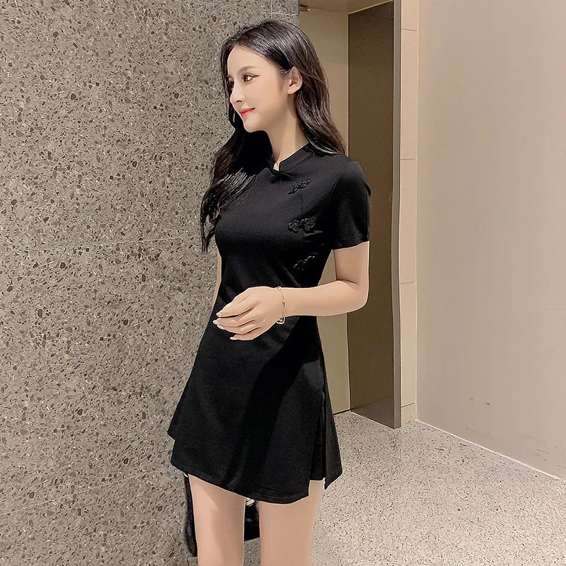 Frauen Anzug Chinesischen Stil Kleidung Zwei Stück Sets 2025, Sommer Neue Crop Top Und Shorts Retro Cheongsam Outfits Passenden für Frauen – Detail 32