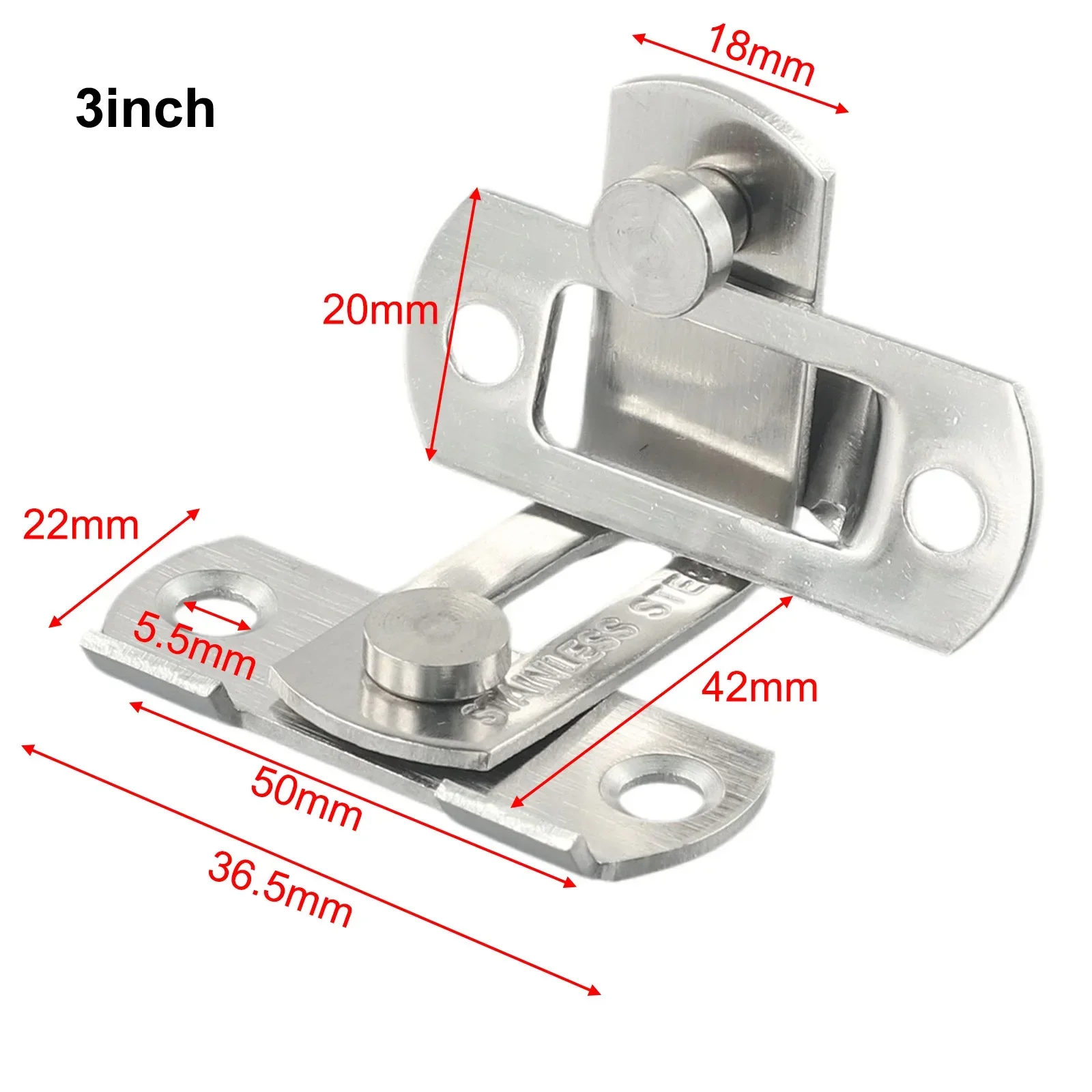 3 Inch Hasp Latch Safety Door Lock 90 Degree Bending Latch Buckle Bolt Anti-theft For Sliding Window Doors Bolt Sliding Lock