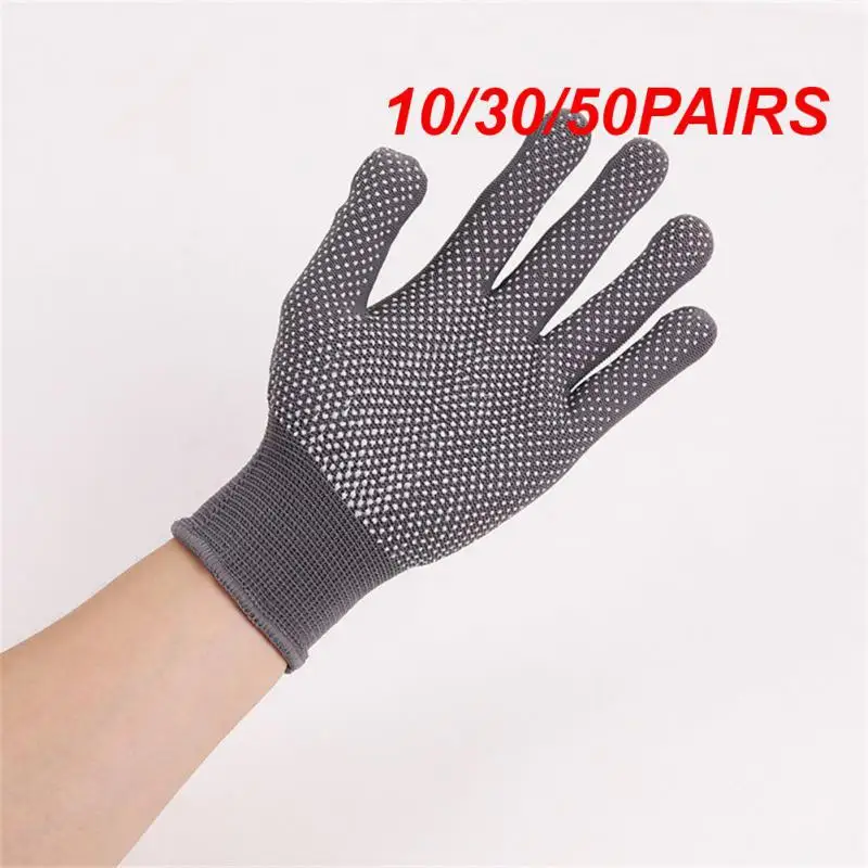 10/30/50PAIRS Work Gloves High Elastic Firm Gloves Carry Gloves Densification Protection Gloves Average Code Non Slip Gloves