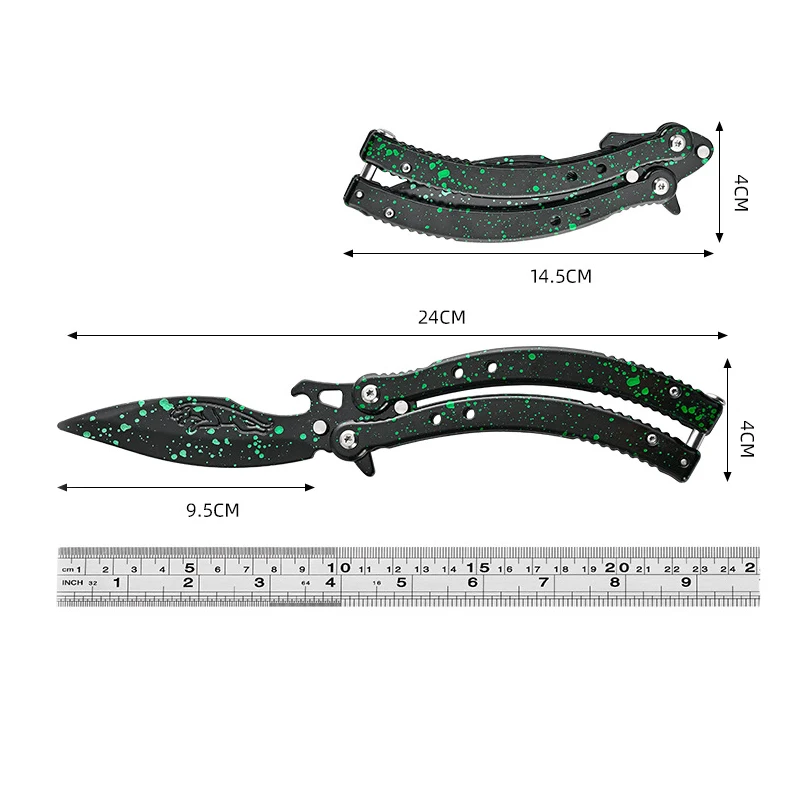 (Keine Klinge) csgo Anfänger üben Falten Schmetterling Training Spielzeug Stahl 3D Prozess Finger Training Tool