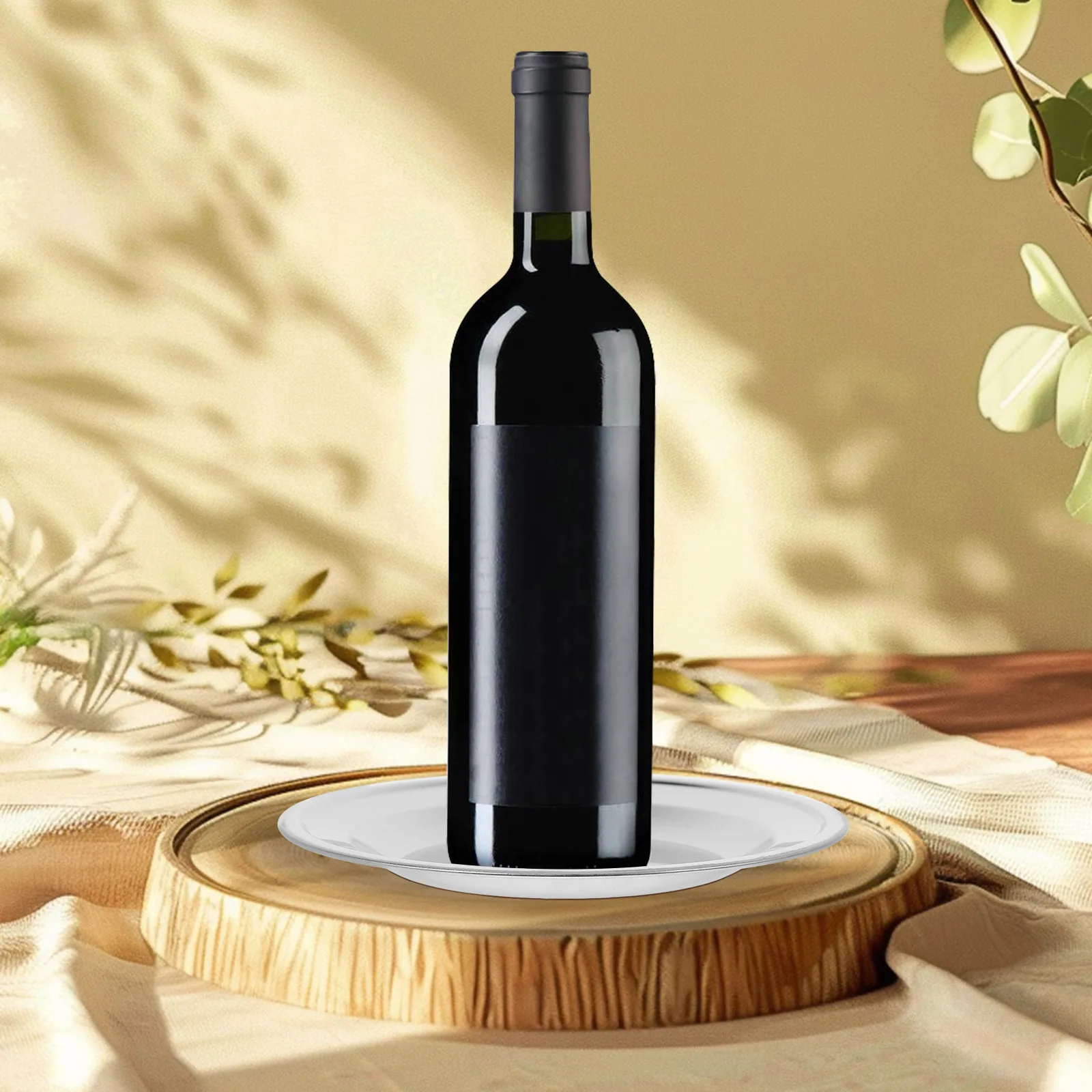 

2Pcs Stainless Steel Wine Bottle Coaster Non-Slip Anti-Scalding Heatproof Wine Coasters for Restaurant Hotel Home Use