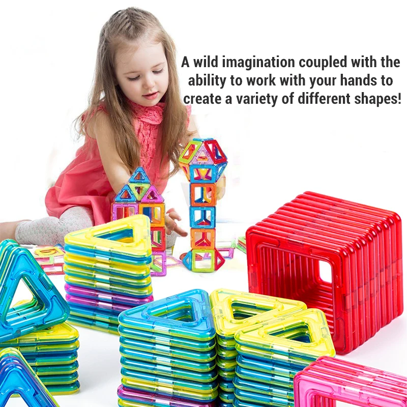 30-168PCS Big Size Magnetic Toys DIY Designer Construction Magnetic Building Blocks Set Kids Montessori Educational Toys Gifts
