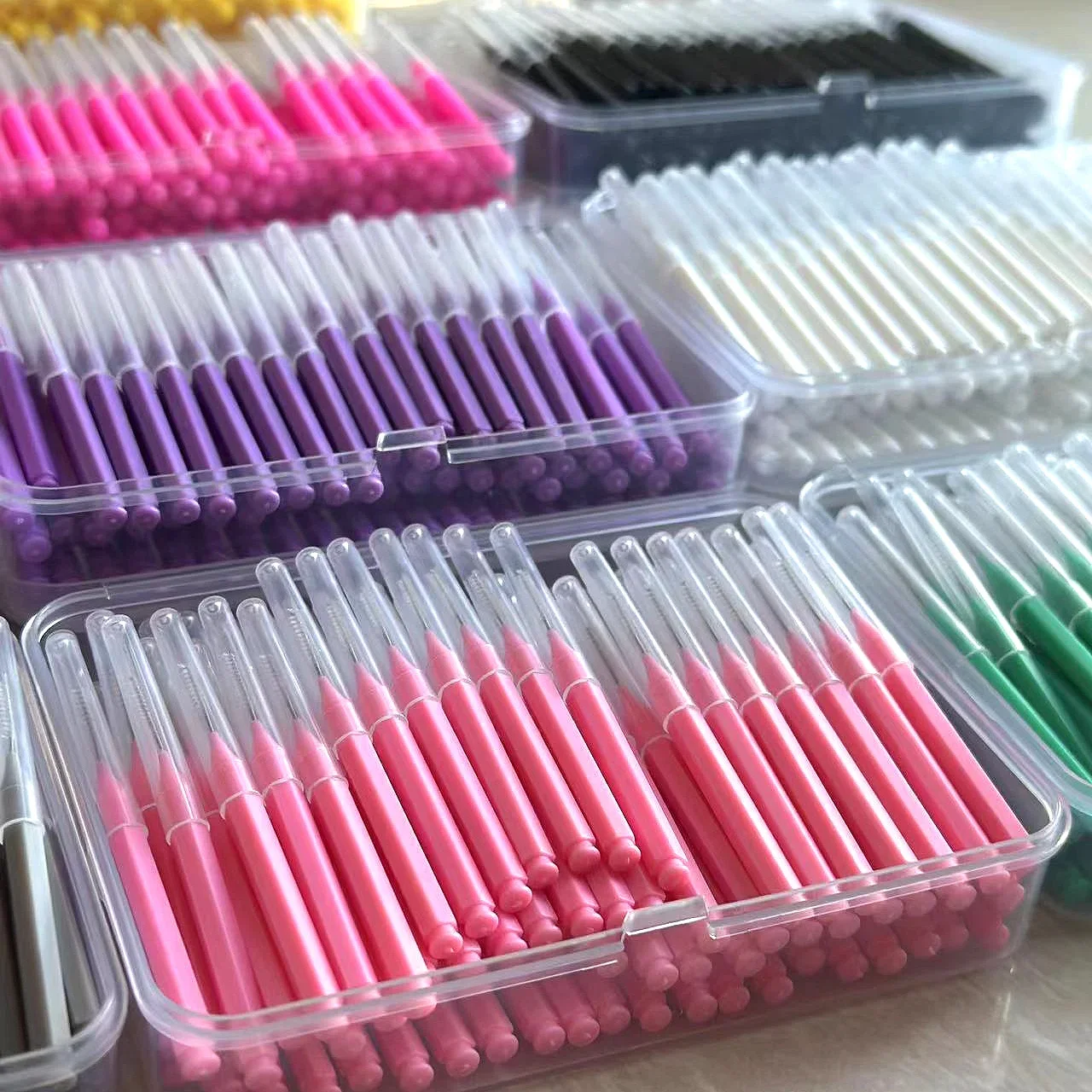 100 Pcs/Box Interdental brush 0.6-1.5Mm Cleaning Between Teeth Oral Care Orthodontic I Shape Tooth Floss I-type push pull