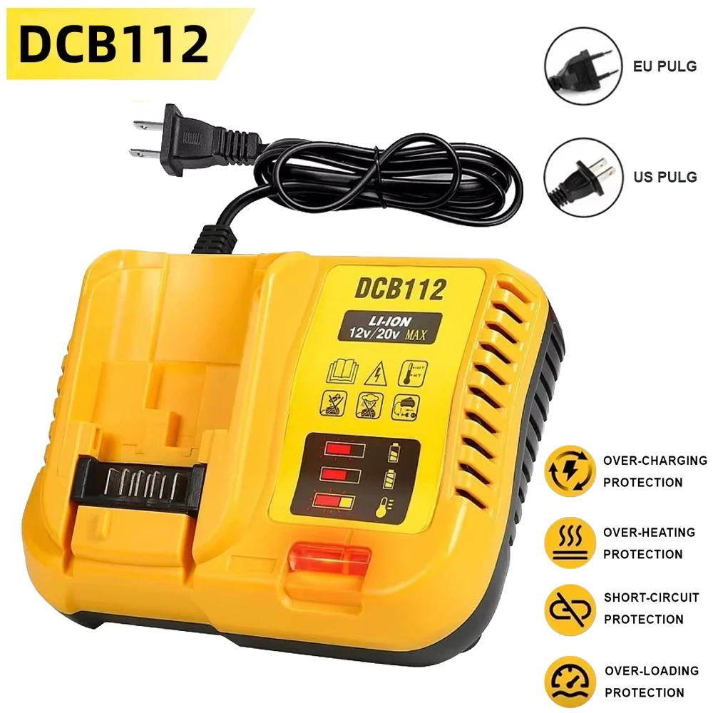 

DCB112 2A Lithium Battery Charger For Dewalt 10.8V 12V 14.4V 18V 20V max DCB206 DCB205 DCB204 DCB203 DCB120,DCB107 DCB115 DCB105