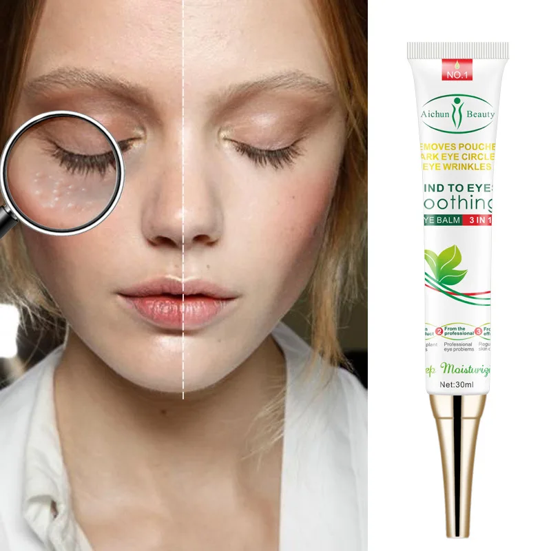 Crème pour les yeux à l'essence de plantes, élimine les particules de graisse, éclaircit les cernes, illumine le teint et adoucit les produits de soins de la peau