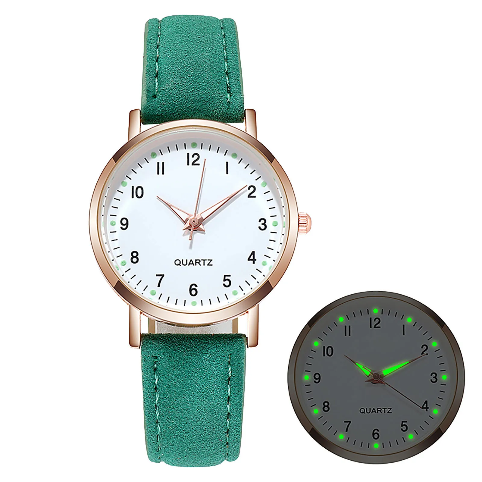 Lichtgevende Horloge Voor Vrouwen Mode Casual Leren Riem Horloges Eenvoudige Dames Frosted Ronde Digitale Quartz Polshorloj Mujer