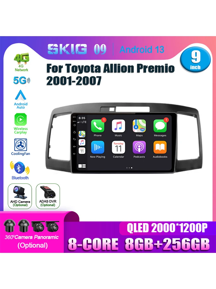 

Android 13.0 Car Radio For Toyota Allion Premio 2001 - 2007 Multimedia Video Player Navi Carplay GPS 5G WIFI BT DSP 2 Din No DVD