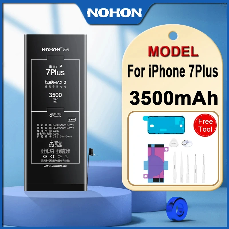 

NOHON аккумулятор большой емкости для iPhone 7 Plus iPhone 7P iphone 7, сменная батарея 3500 мАч с бесплатными инструментами