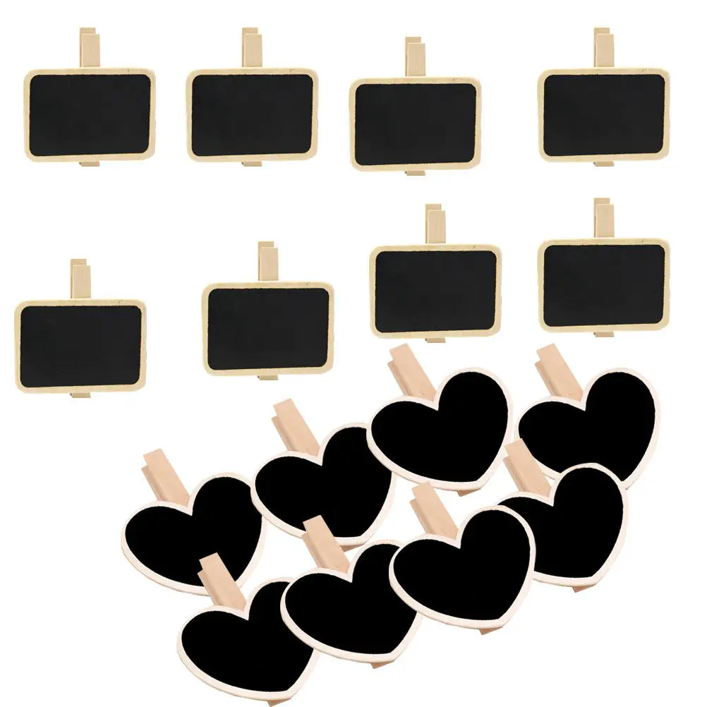 16Pcs Mini Wooden Blackboard Set Wall Mountable Chalkboard for Table Numbers Menus Greetings Message Board Home Decor Gift