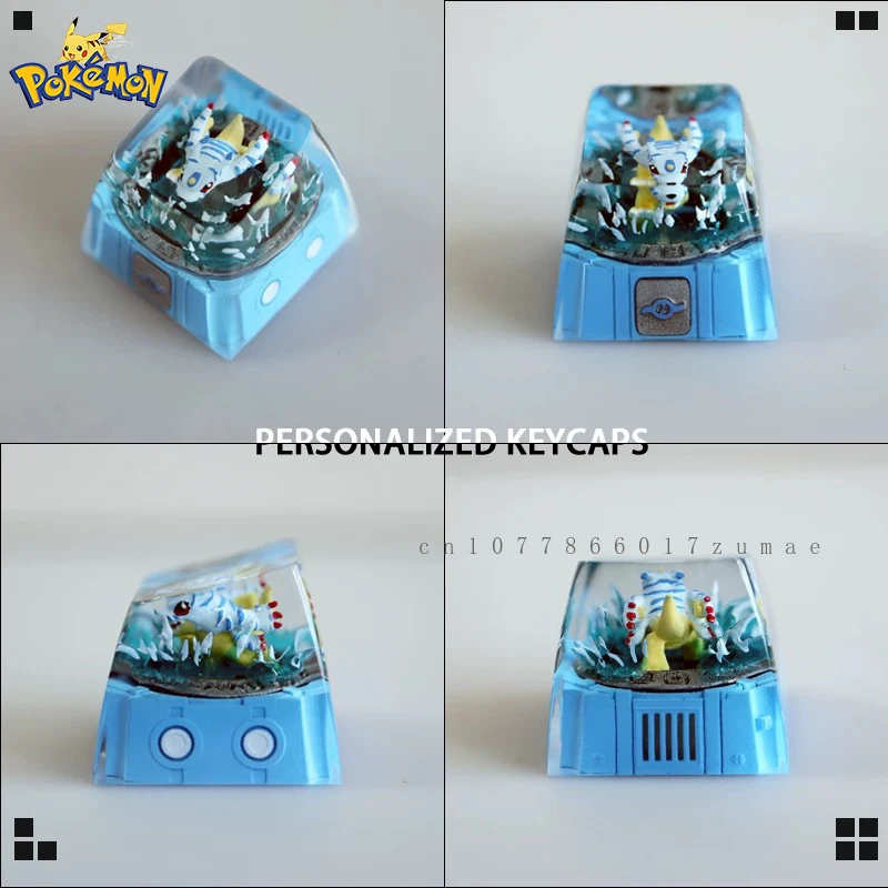 Pokemon Anime Resin Keycaps Digital Monster Digimon Gabumon Customized Mechanical Keyboard DIY KeyCap Cute Keyboard Accessories