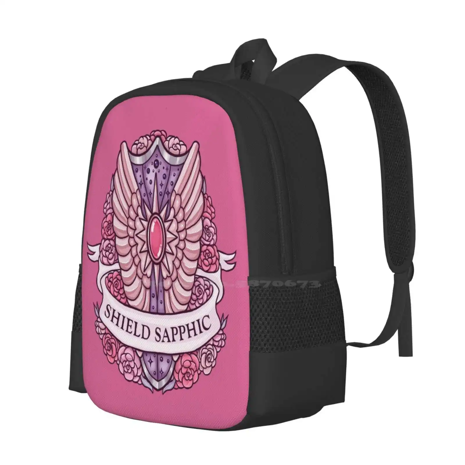 Shield Sapphic Hot Sale Schoolbag Backpack Fashion Bags Lgbtqqiap Pride Sapphic Wlw Bisexual Lesbian Shield Dnd And Dragons