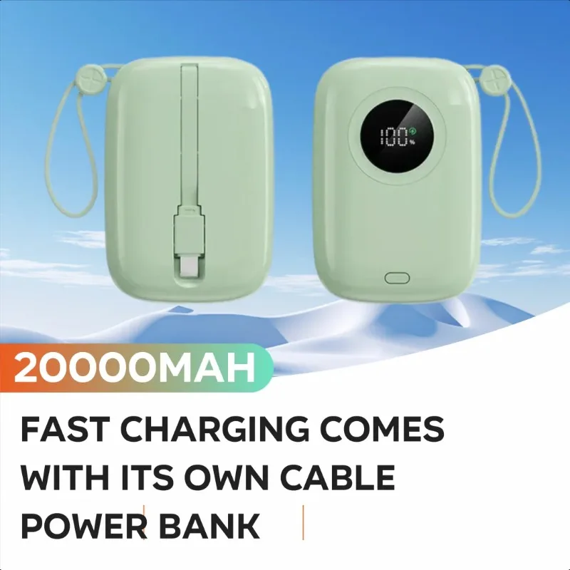 고속 충전 케이블 포함 파워뱅크 컴팩트하고 휴대 가능한 20000mAh 모바일 전원 공급 장치
