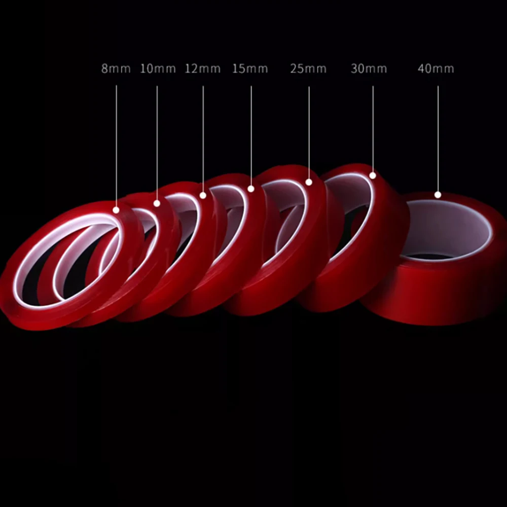 Width 5/8/10/15/20/25/30/40/50mm Double Sided Tape Strong  Transparent Waterproof Tape Non Marking Tape Nano Double-Sided Tape