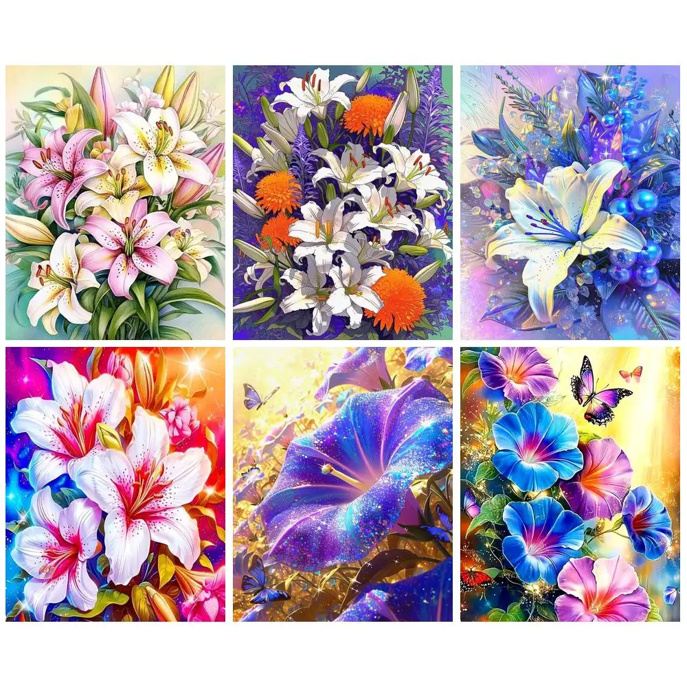 

GATYZTORY Painting By Numbers Handpainted Picture Paint Colorfu Flower Easy Acrylic on Canvas Home Decoration Art Supplies