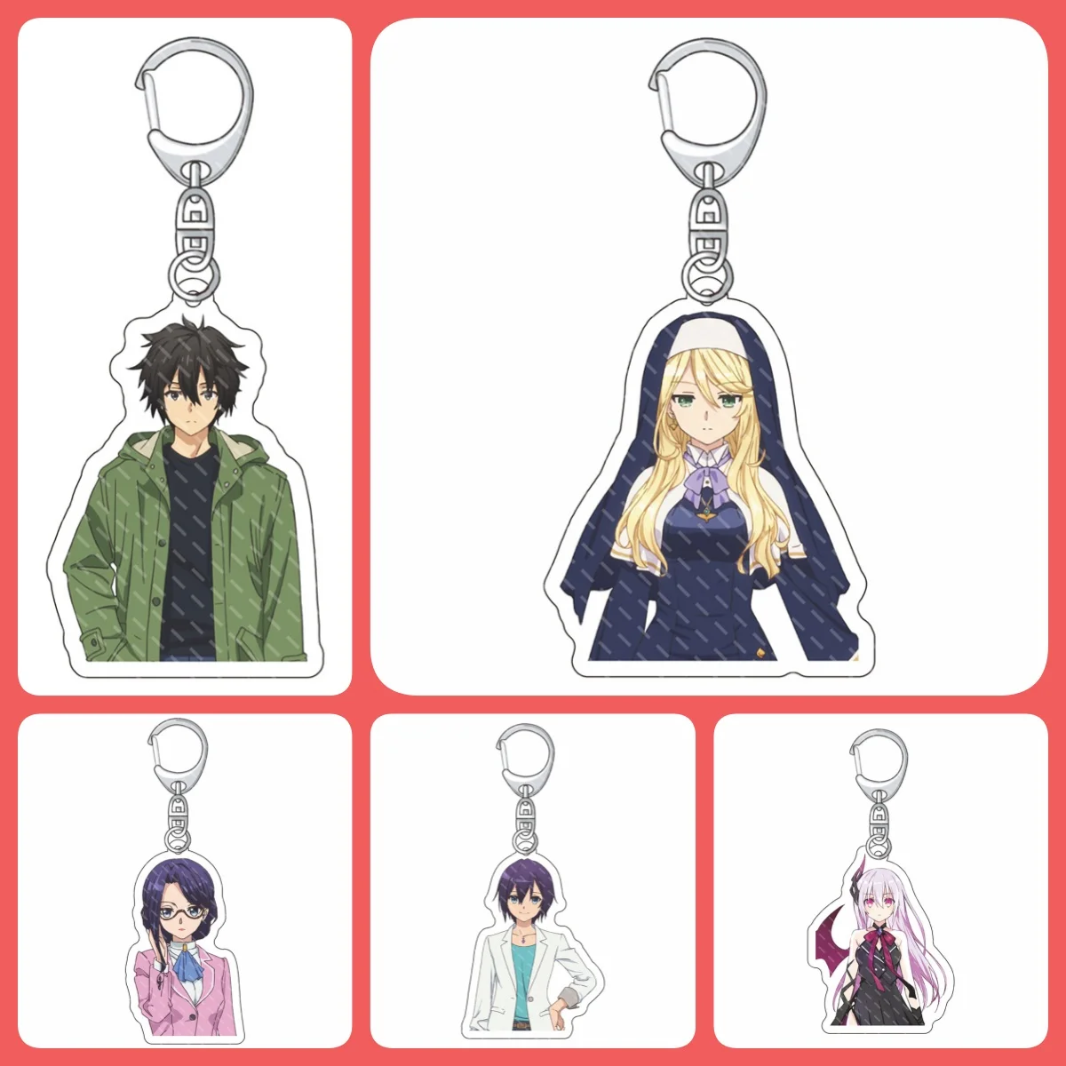 

6CM Hot Anime Engage Kiss Keychains Characters Ornament Acrylic Key king Model Cosplay Accessories Goods Collection Gifts TOY