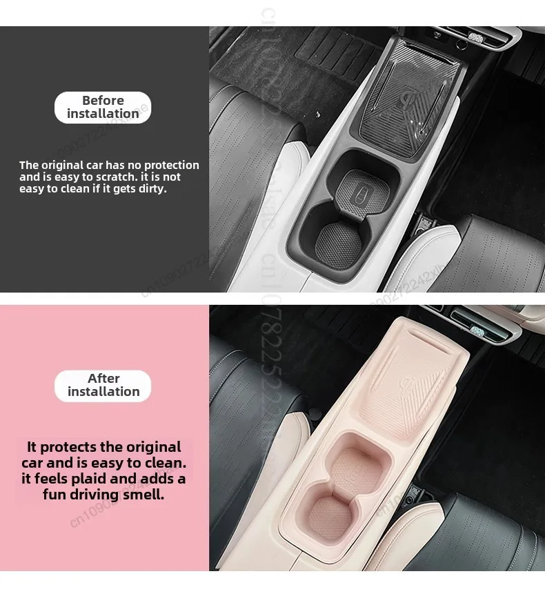 แผ่นรองแก้วน้ำแบบไร้สาย ซิลิโคนในตัว กันลื่น กันฝุ่น สำหรับ BYD Seagull Dolphin MINI Surf 2025-2023