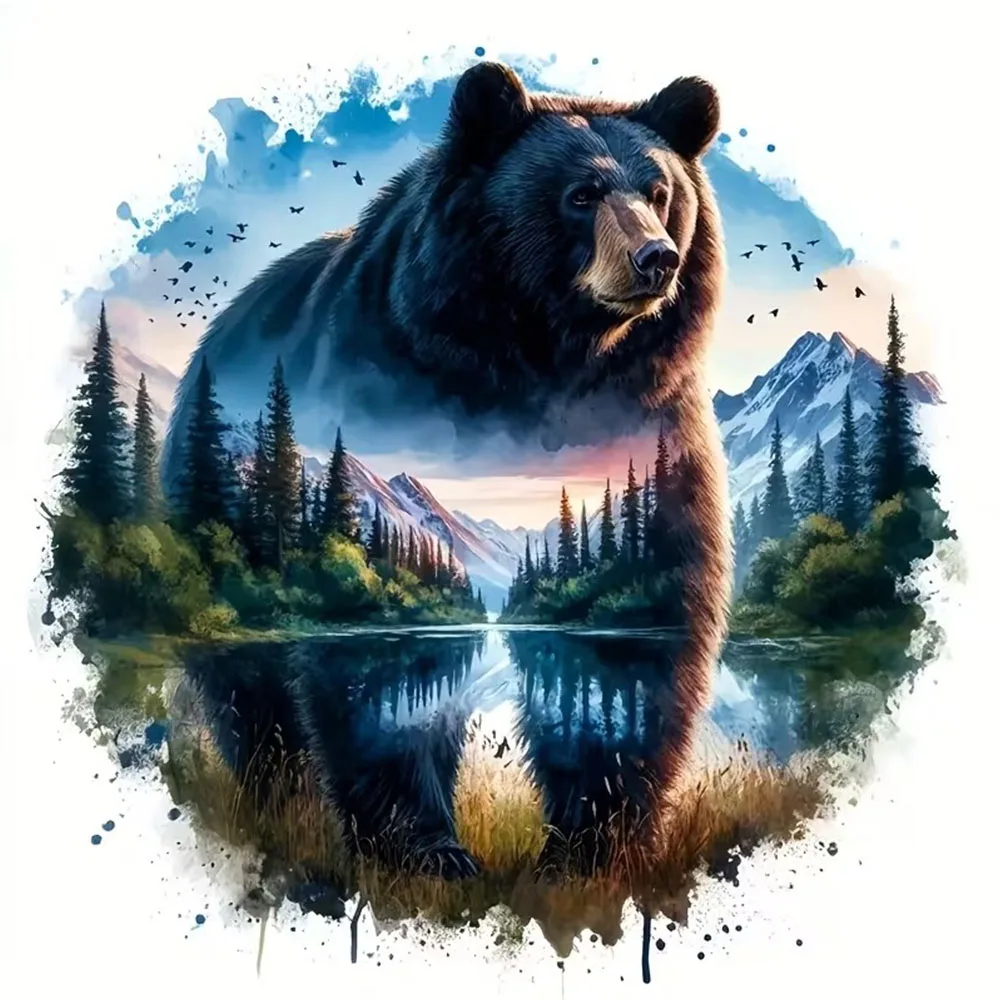 

Majestic Black Bear Self-Adhesive Vinyl Decal, Used for Car Windows, Bumper, Laptops, Waterproof Exterior Car Accessories