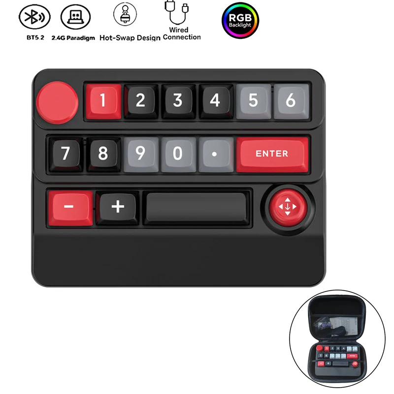 Bluetooth Wireless Gaming Keyboard Controller Wired&2.4 USB Wireless Game Controller Keyboard Joystick RGB Hot-Swappable