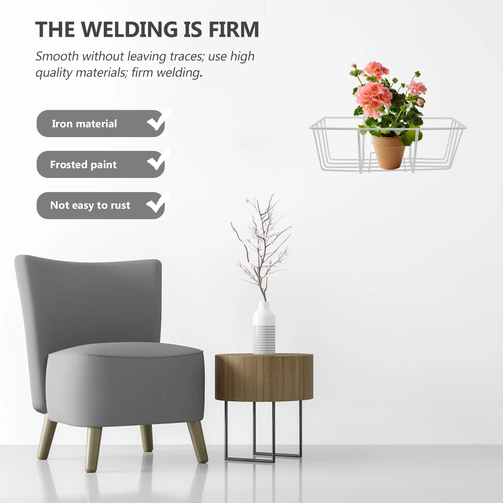 

1Pcs Rustproof Iron Flowerpot Holder Decorative Hanging Railing Plant Rack Vertical Gardening Flower Stand Flowerpot Holder