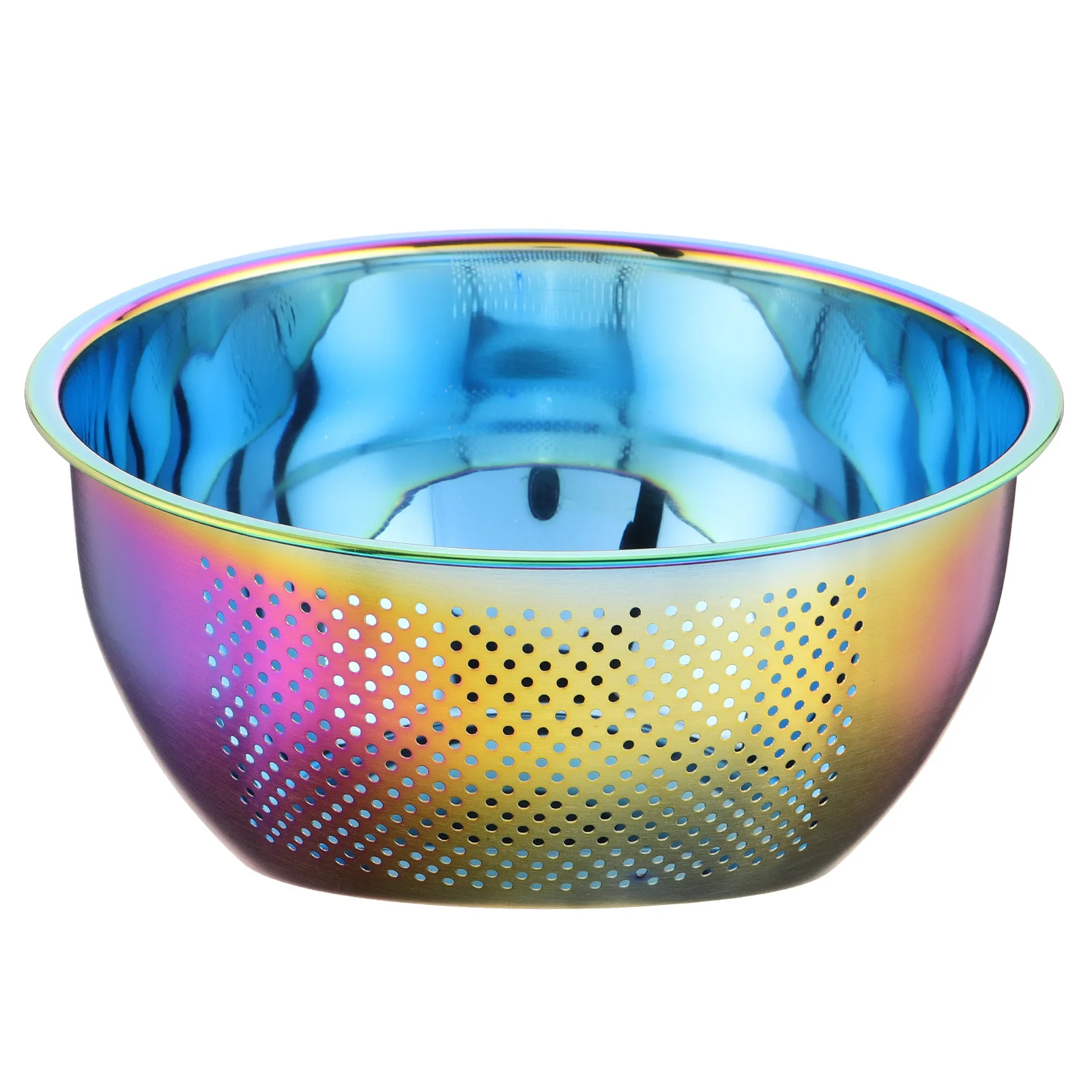 

Stainless Steel Rice Washer Strainer Sloped Bottom Large Capacity Fruit Vegetable Washing Basin Colorful Kitchen Sifter