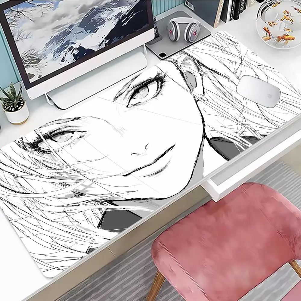 The Line Drawing Eyes Mouse Pad Large Mouse Pad & Computer Game Mouse Mat (35.4x15.7IN/31.5X15.7IN Map) (90 x40/80x40cm Map)