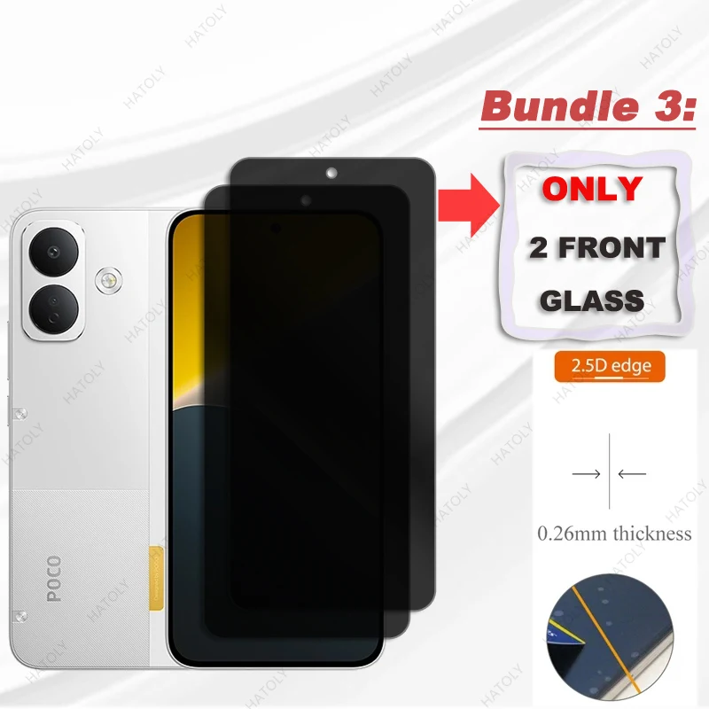 Privacy Screen Protector For Xiaomi Poco X8 5G Glass Anti-spy Glass For Redmi Note 17 Pro 5G Global Film Camera Len Protector