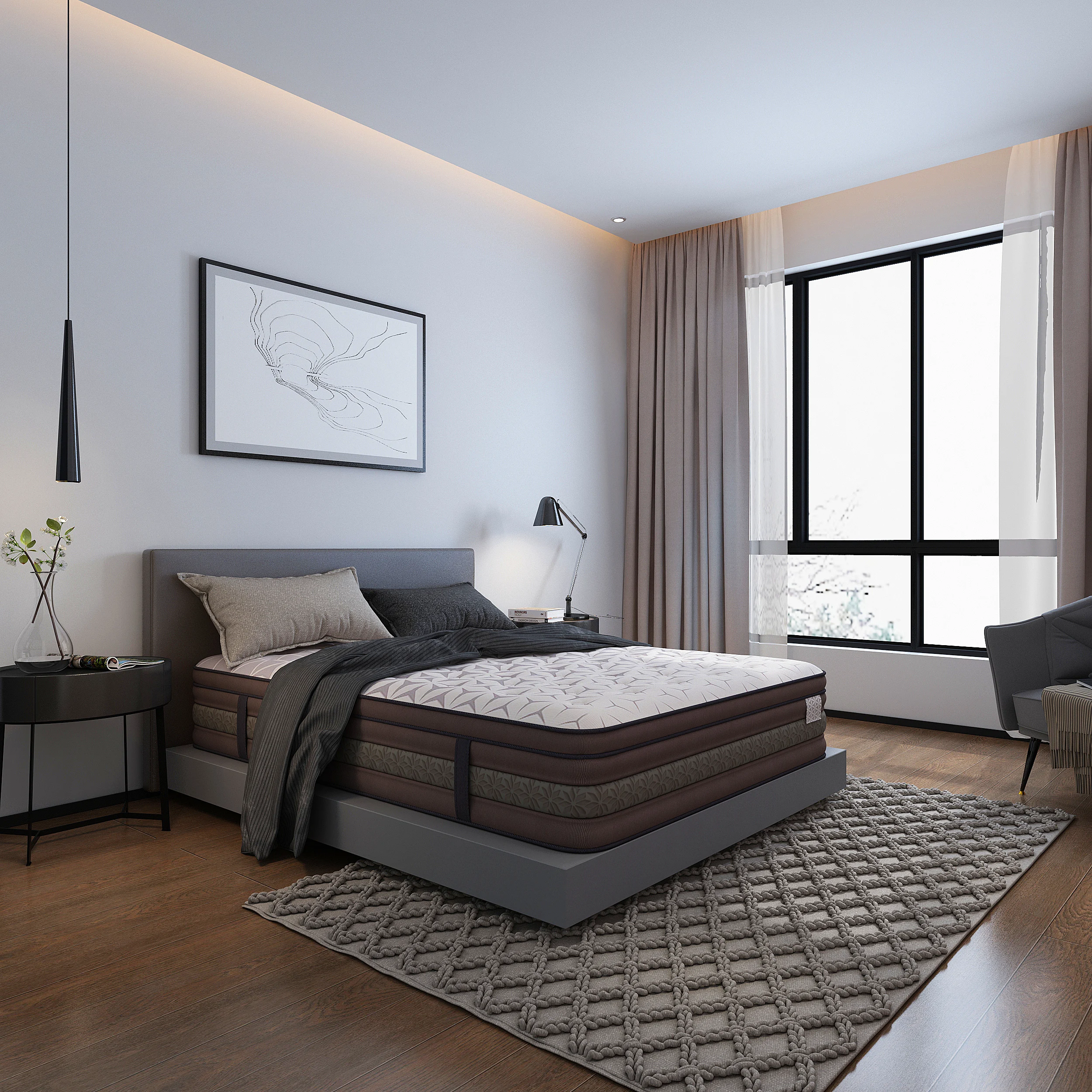 D53 Hotel Bedroom Furniture Bed Size Cheap Natural Sleepwell Twin Size Queen Spring Mattress Manufacturer