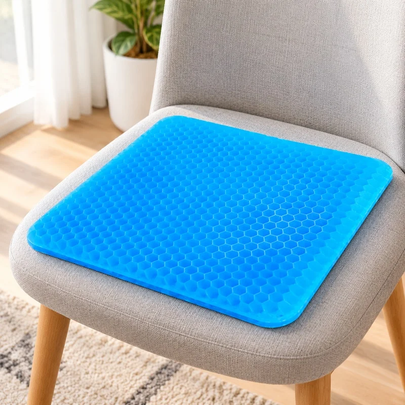 Pressure-Relieving Gel Honeycomb Cushion for Office, Car, Home, and Wheelchair Seating with Tailbone Support