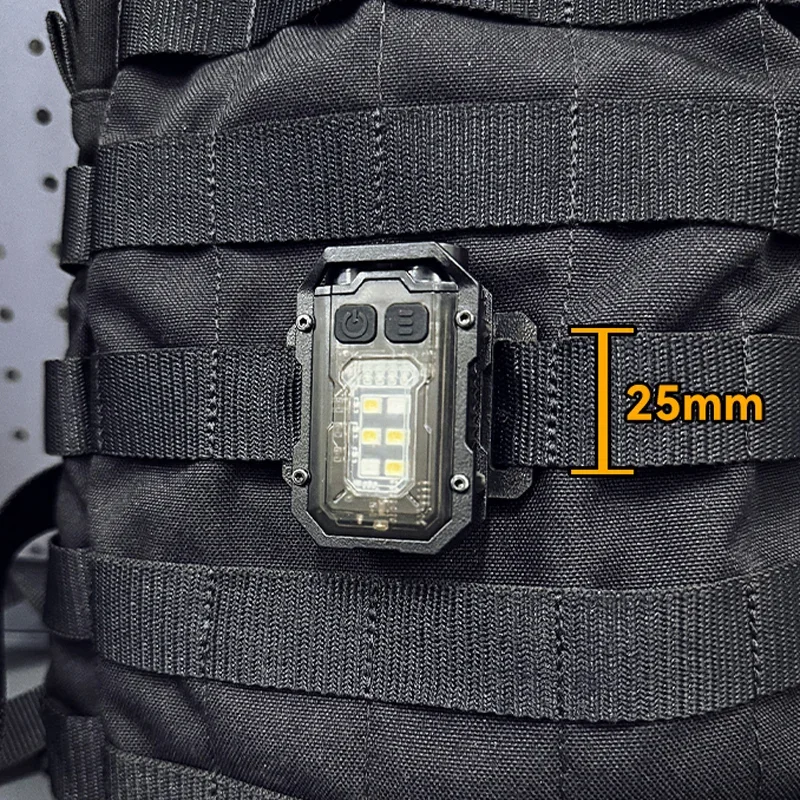 EDC Tactical Flashlight Portable Mini Light Outdoor Camping Hiking Tools  Molle 25mm Backpack Strap Clip USB Rechargeable