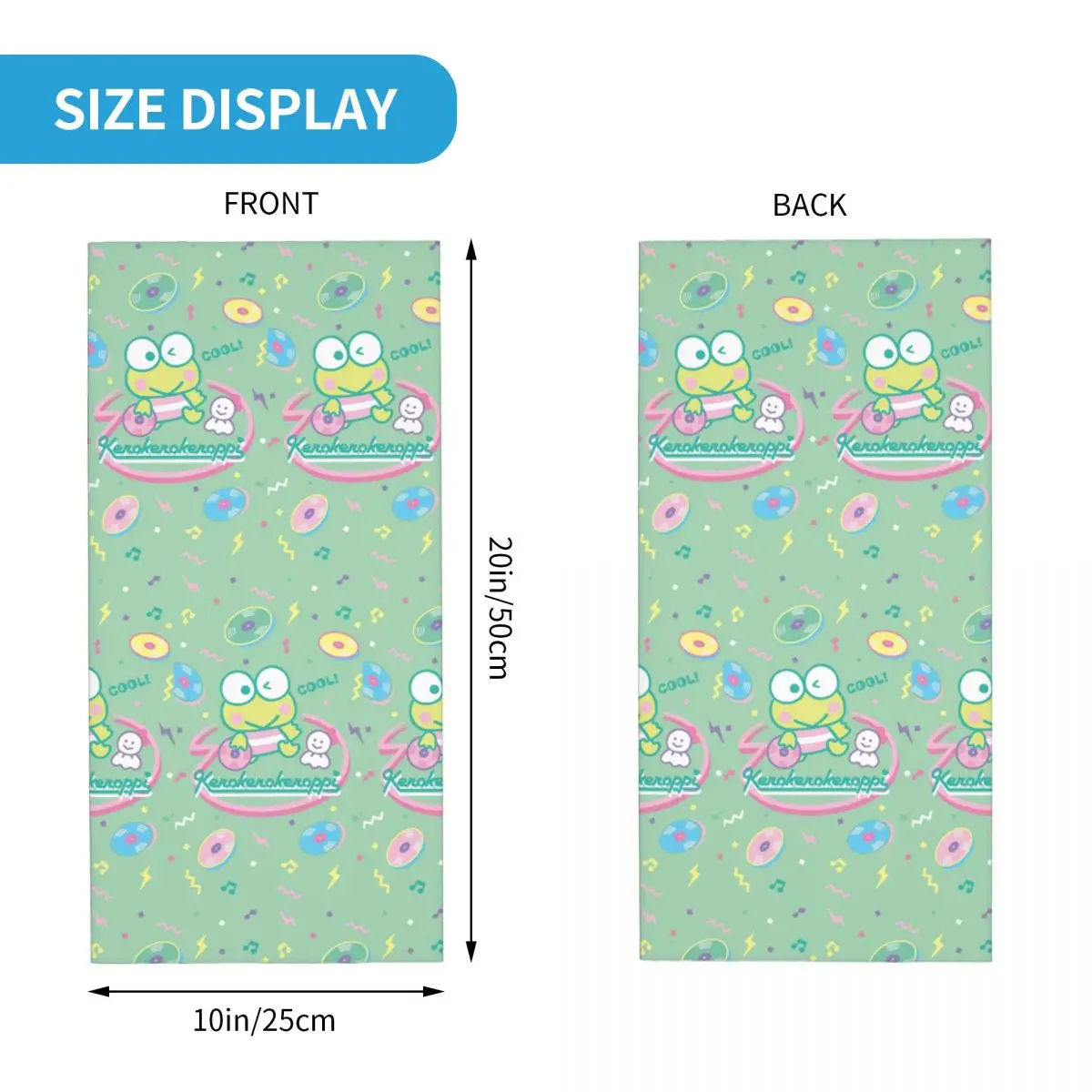 Custom Kerokero Keroppi Cartoon Bandana Neck Warmer Women Men Winter Hiking Ski Scarf Gaiter Fashion Cute Face Cover