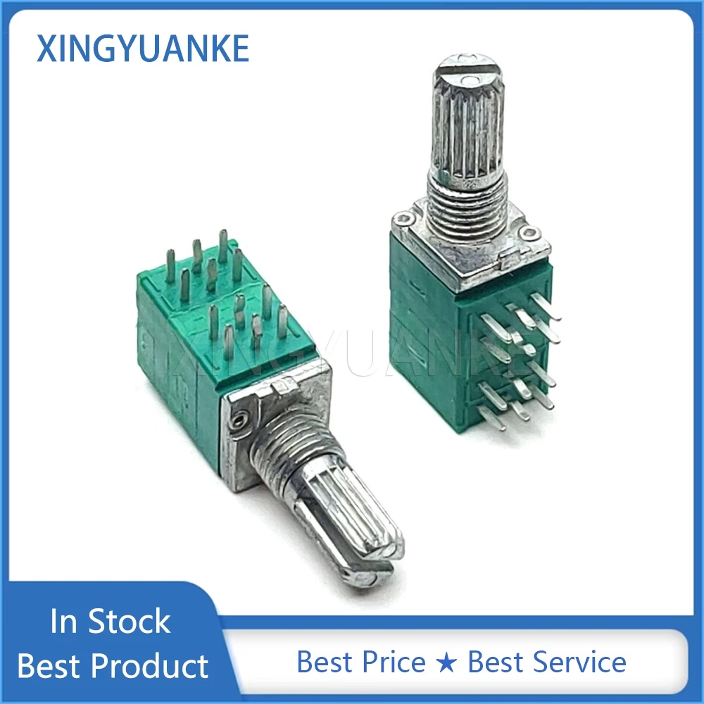 2PCS RK097G RV097NS 097 Type 4 Link A10K A103 Audio Volume Power Amplifier Sealed Potentiometer 12-Pin Flower Shaft Length 15MM