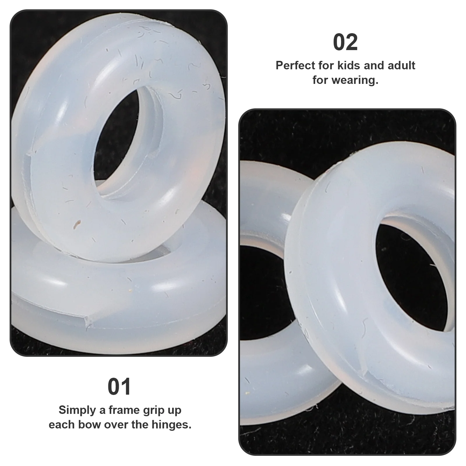 

20pcs Anti-Slip Ring Silicone Retainer For Eyeglasses Temple Tips Non-Slip Grip Sleeve For Kids Adults Eyewear Accessory Labor