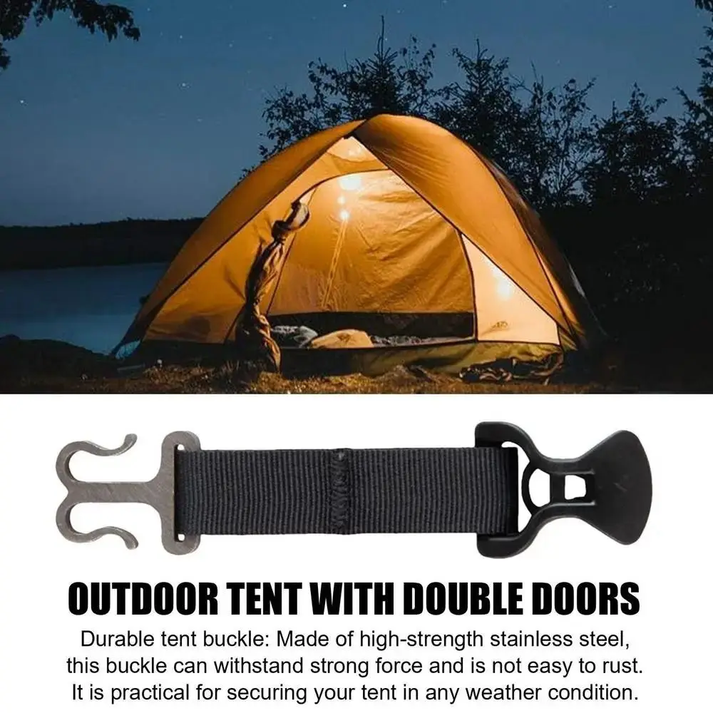 Double-door Tent Rope Tensioner Awning Hooks Wind Rope Camping Tent Buckle Adjustable Pull-up Tent Rope Holder Tents Accessories